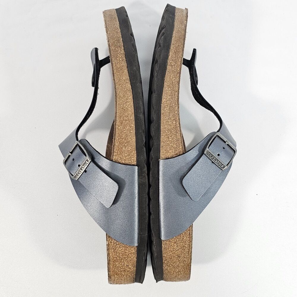Birkenstock Gizeh Thong Comfort Sandal Unisex Onyx Size 41 L10 M8 Cork Footbed - Picture 4 of 9